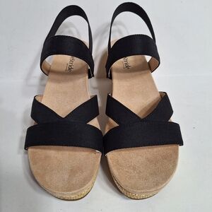 Life Stride (NEW)  Danita Soft System Black Platform Wedge Comfort Sandal Sz.9.5